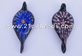 LP93 11*28*63mm leaf inner flower lampwork glass pendants