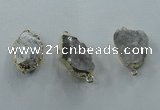 NGC100 18*25mm - 25*35mm freeform druzy agate connectors wholesale