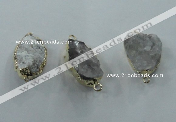 NGC100 18*25mm - 25*35mm freeform druzy agate connectors wholesale