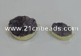 NGC1010 18*25mm – 25*35mm freeform druzy agate connectors