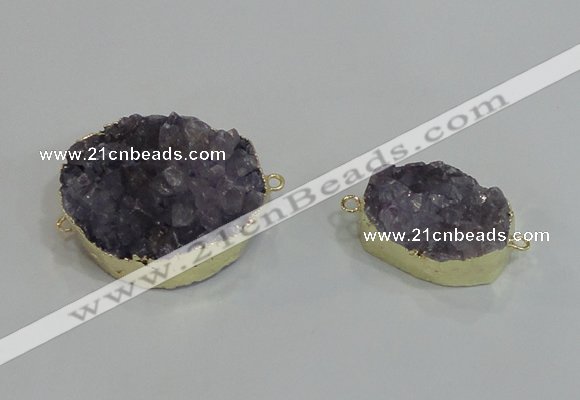 NGC1010 18*25mm – 25*35mm freeform druzy agate connectors