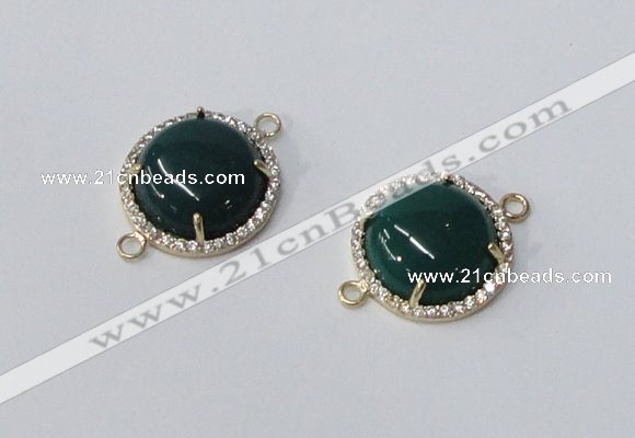 NGC1017 15mm flat round agate gemstone connectors wholesale