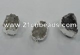 NGC102 18*25mm - 25*35mm freeform druzy agate connectors wholesale