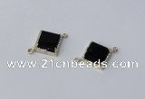 NGC1032 12*12mm diamond agate gemstone connectors wholesale