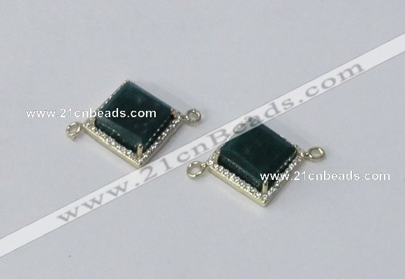 NGC1033 12*12mm diamond agate gemstone connectors wholesale