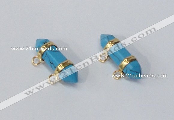 NGC1038 7*30mm – 8*32mm sticks turquoise gemstone connectors