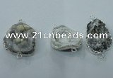 NGC105 25*35mm - 30*40mm freeform druzy agate connectors wholesale