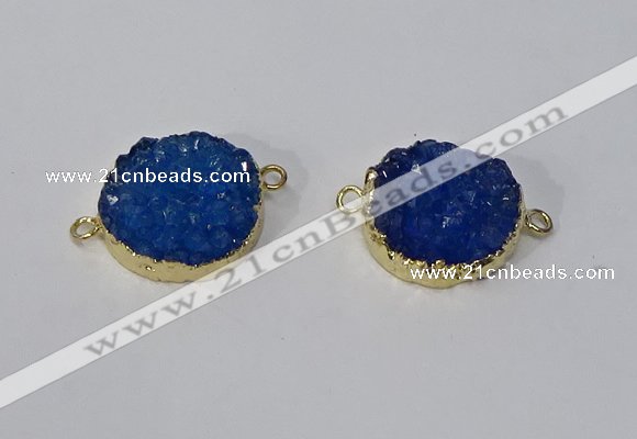 NGC1063 20*22mm freeform druzy agate connectors wholesale