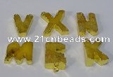 NGC1066 20*25mm - 25*30mm letter druzy agate connectors wholesale