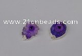 NGC1077 15*20mm - 30*35mm freeform druzy agate connectors wholesale