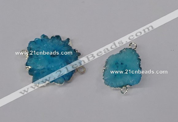 NGC1079 15*20mm - 30*35mm freeform druzy agate connectors wholesale