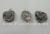 NGC108 25*30mm - 35*40mm freeform druzy agate connectors wholesale