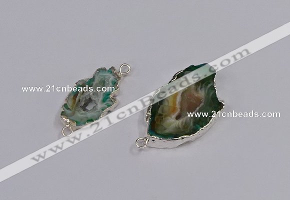 NGC1090 18*25mm - 25*35mm freeform druzy agate gemstone connectors