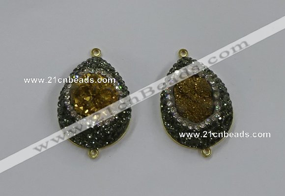 NGC1100 25*35mm teardrop druzy agate connectors wholesale