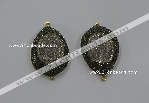 NGC1101 25*35mm teardrop druzy agate connectors wholesale