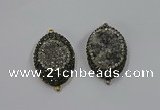 NGC1108 25*35mm oval druzy agate connectors wholesale