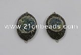 NGC1109 25*35mm oval druzy agate connectors wholesale