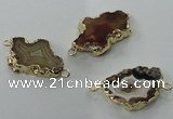 NGC111 20*30mm - 35*40mm freeform druzy agate connectors wholesale