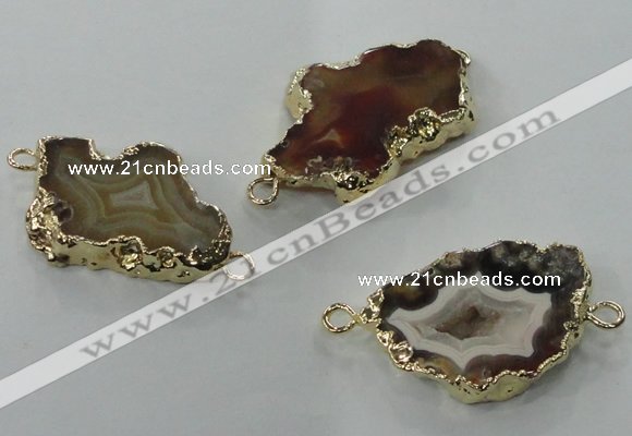 NGC111 20*30mm - 35*40mm freeform druzy agate connectors wholesale