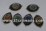 NGC1111 25*35mm oval druzy agate connectors wholesale