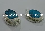 NGC1118 22*30mm - 25*35mm freeform druzy agate connectors wholesale