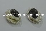 NGC1120 22*30mm - 25*35mm freeform druzy agate connectors wholesale