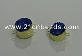 NGC1125 14mm - 15mm coin druzy agate connectors wholesale