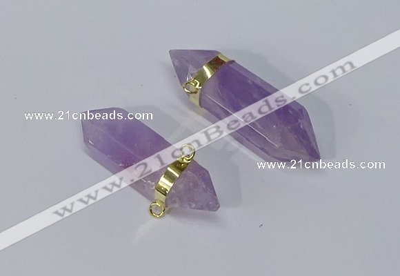 NGC1129 12*40mm - 12*45mm sticks amethyst connectors wholesale