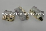 NGC113 35*45mm - 35*65mm freeform druzy agate connectors wholesale