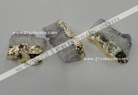 NGC113 35*45mm - 35*65mm freeform druzy agate connectors wholesale