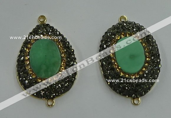 NGC1133 25*35mm freeform Australia chrysoprase connectors wholesale