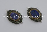 NGC1160 25*35mm oval lapis lazuli gemstone connectors wholesale