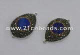 NGC1165 25*35mm teardrop lapis lazuli gemstone connectors wholesale