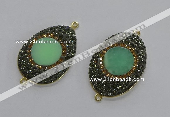 NGC1177 25*35mm freeform Australia chrysoprase connectors wholesale