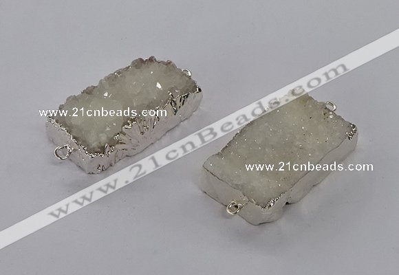 NGC1180 20*30mm - 22*35mm rectangle druzy agate connectors