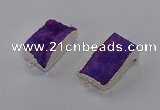 NGC1182 20*30mm - 22*35mm rectangle druzy agate connectors