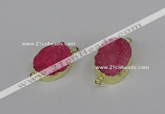 NGC1191 15*20mm oval druzy agate connectors wholesale