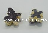 NGC121 20*25mm - 25*35mm butterfly druzy amethyst connectors