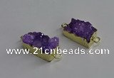 NGC1224 10*14mm - 12*16mm rectangle druzy agate connectors