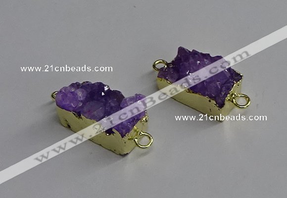 NGC1224 10*14mm - 12*16mm rectangle druzy agate connectors