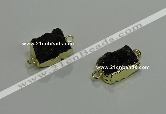 NGC1228 10*14mm - 12*16mm rectangle druzy agate gemstone connectors