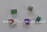 NGC1248 10*12mm - 14*15mm freefrom druzy agate connectors wholesale