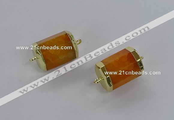 NGC1261 15*20mm faceted tube agate gemstone connectors wholesale