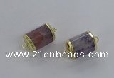 NGC1262 15*20mm faceted tube agate gemstone connectors wholesale