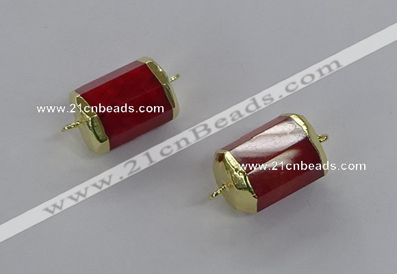 NGC1263 15*20mm faceted tube agate gemstone connectors wholesale