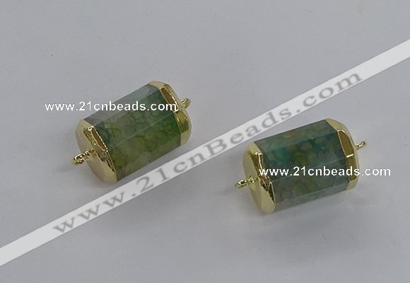 NGC1265 15*20mm faceted tube agate gemstone connectors wholesale