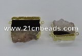 NGC1271 25*40mm - 30*42mm freeform druzy agate connectors