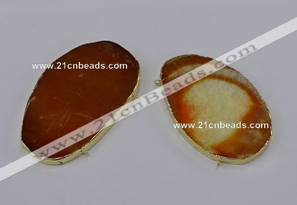 NGC1280 45*75mm - 55*80mm freeform agate gemstone connectors