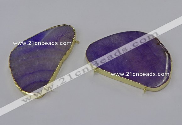 NGC1281 45*75mm - 55*80mm freeform agate gemstone connectors