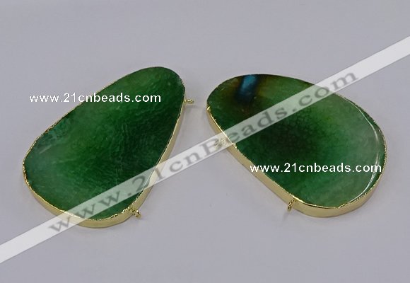 NGC1284 45*75mm - 55*80mm freeform agate gemstone connectors